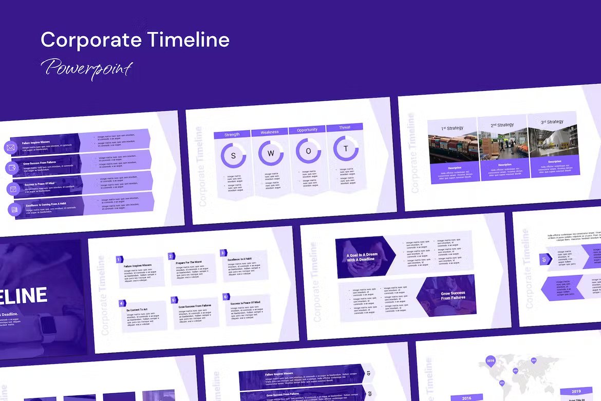 Corporate Timeline PowerPoint Template Free Download