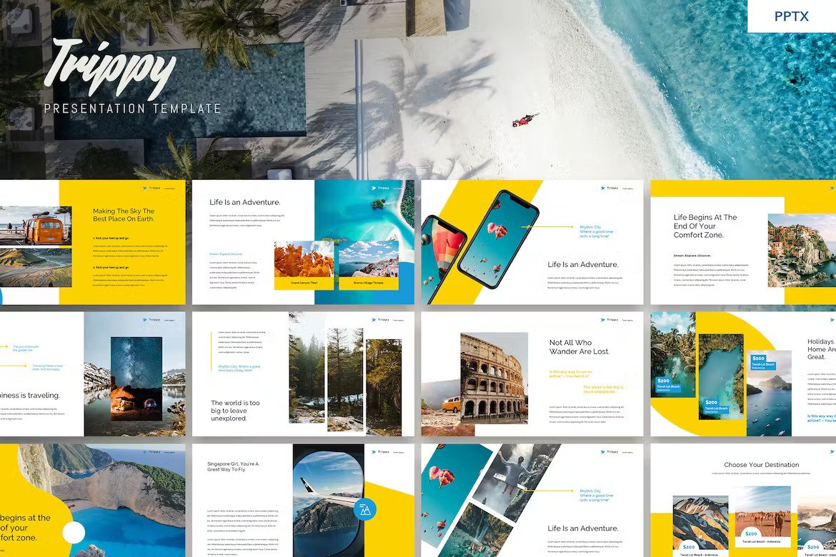 Trippy Travel Business Powerpoint Template Template Free Download