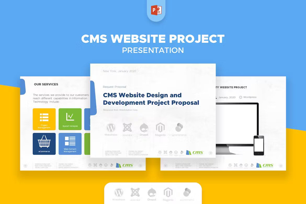 CMS Website Service Presentation TG8PXW Template Free Download