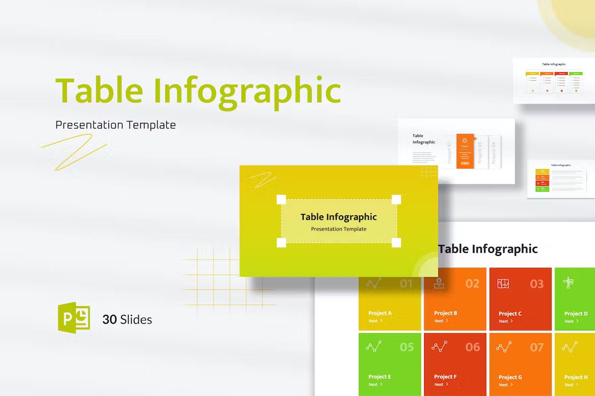 Table Infographic Presentation PowerPoint Template Free Download