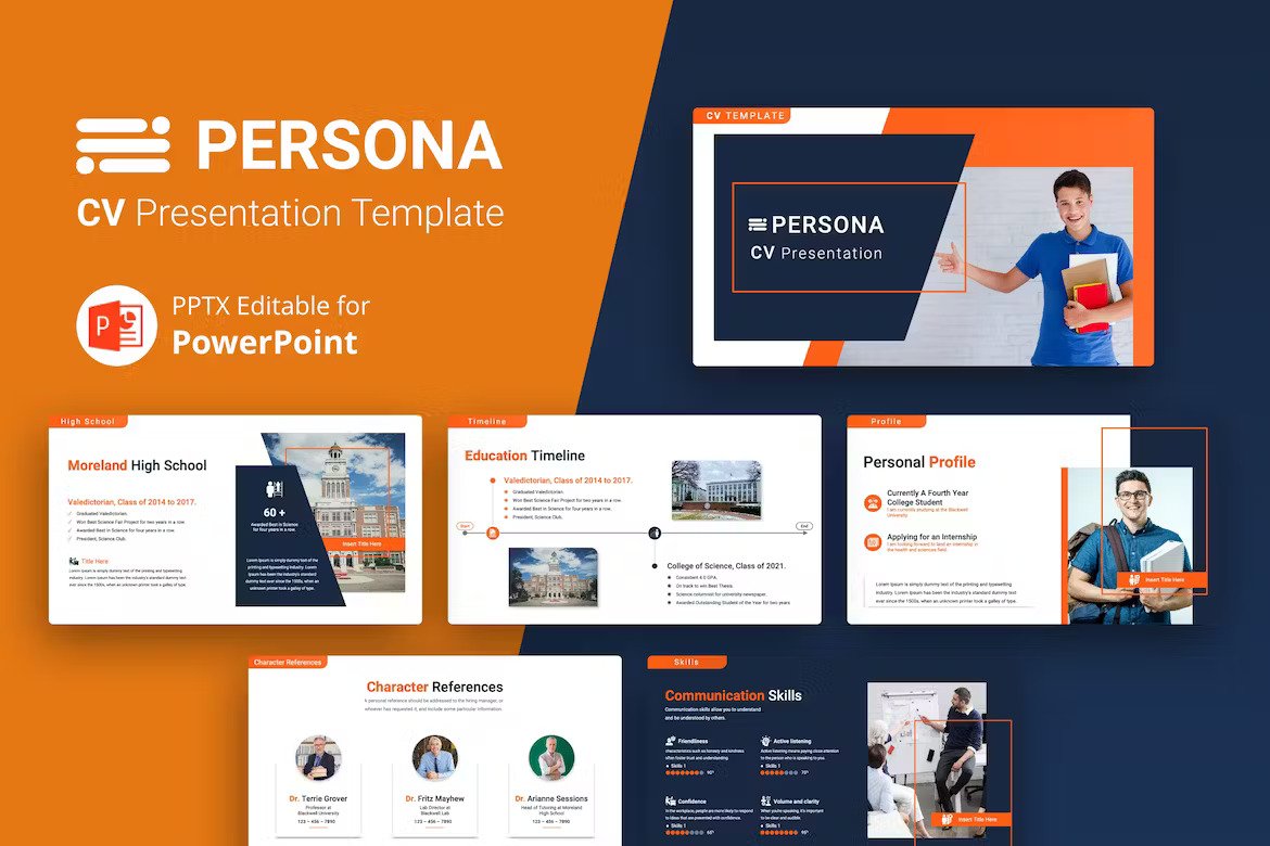 Persona Professional CV Presentation Template FW2N588 Template Free Download