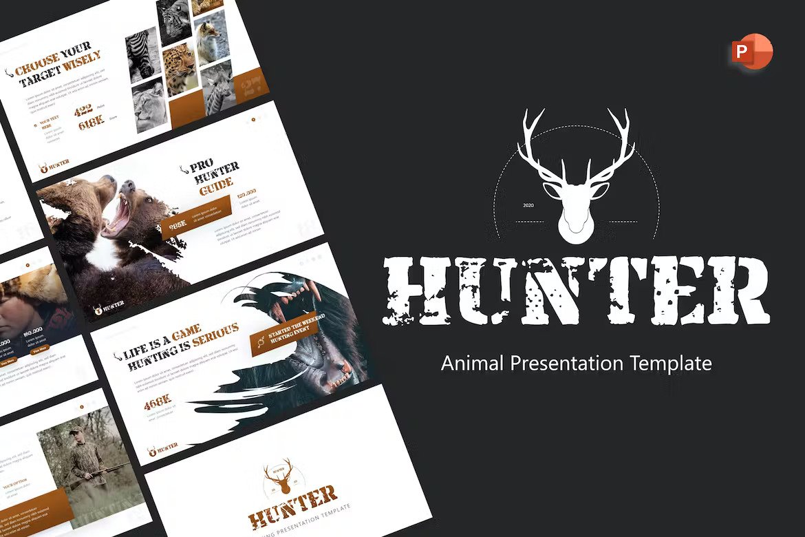 Hunter Animal Powerpoint Template Template Free Download