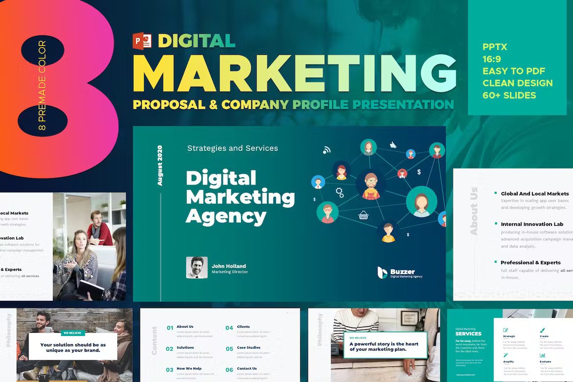 Digital Marketing Agency Presentation Template Free Download