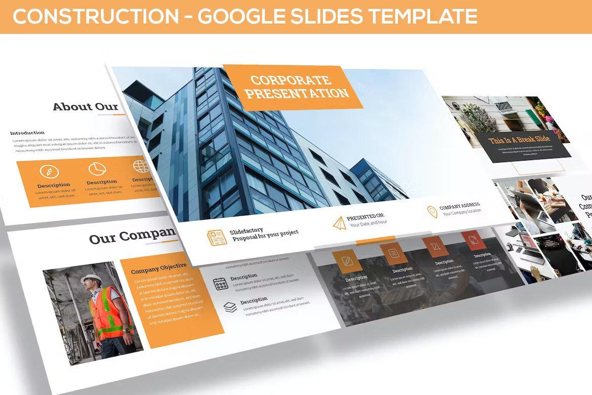 Construction Google Slides Template - GH63E9 Template Free Download