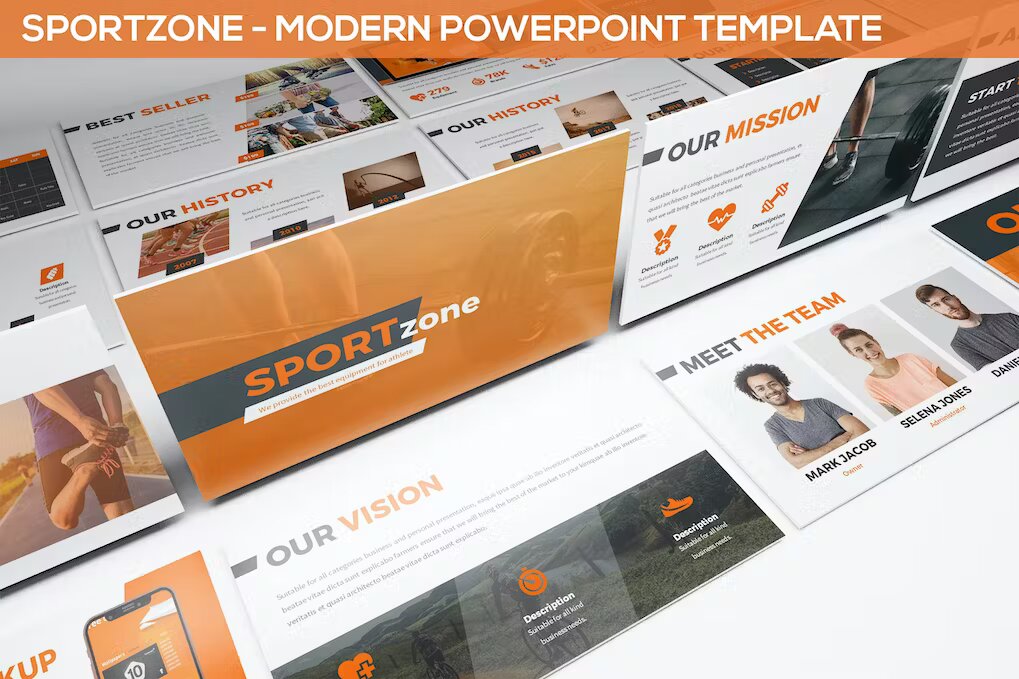 Sportzone Modern PowerPoint Template (JVW95H) Template Free Download