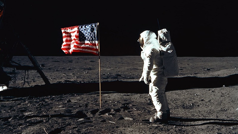 an image of Man's first steps on the moon
