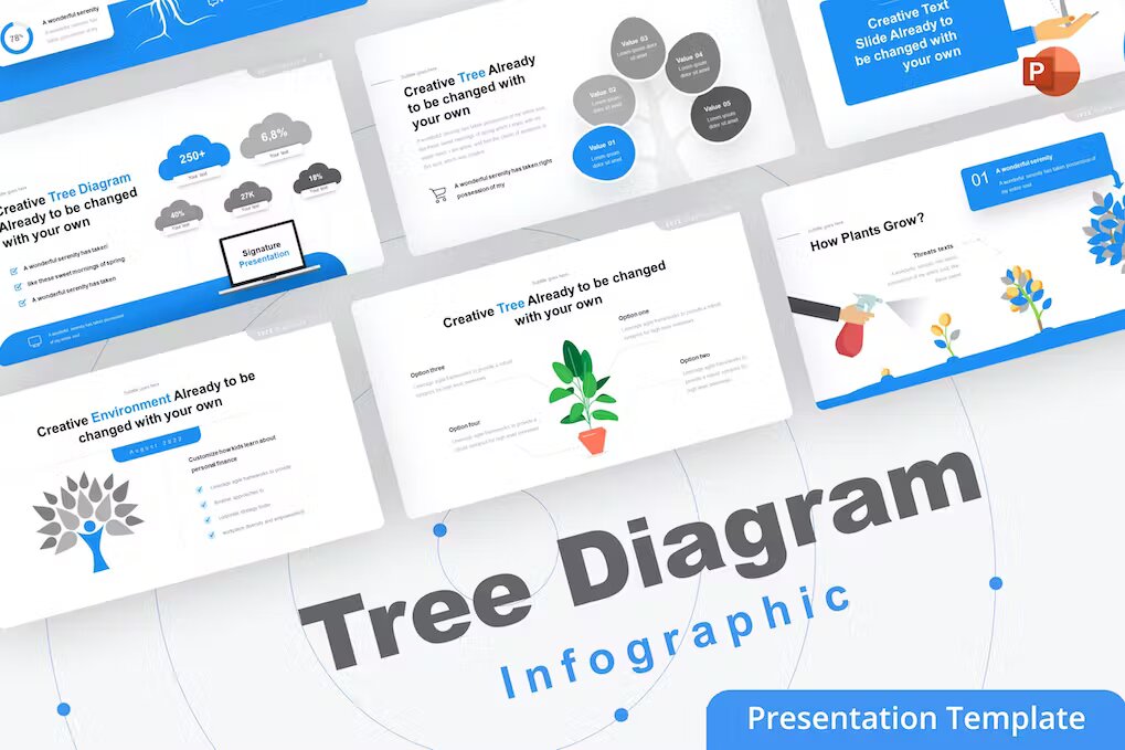Tree Diagram PowerPoint Template (RV63NHL) Template Free Download