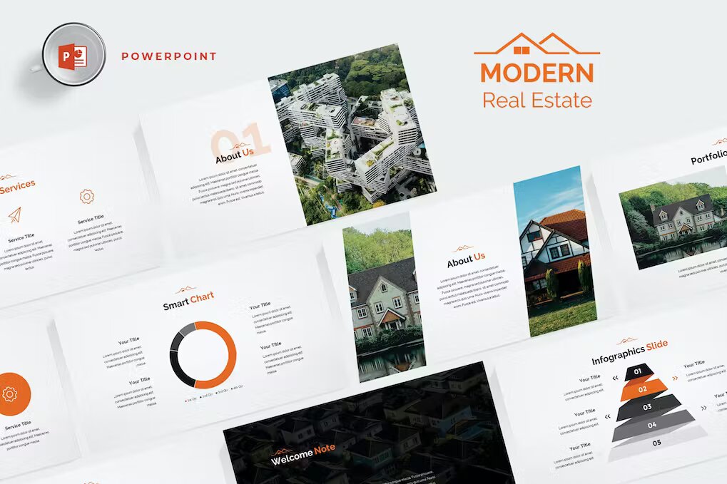 Modern Real Estate PowerPoint Template (CXYSB5) Template Free Download