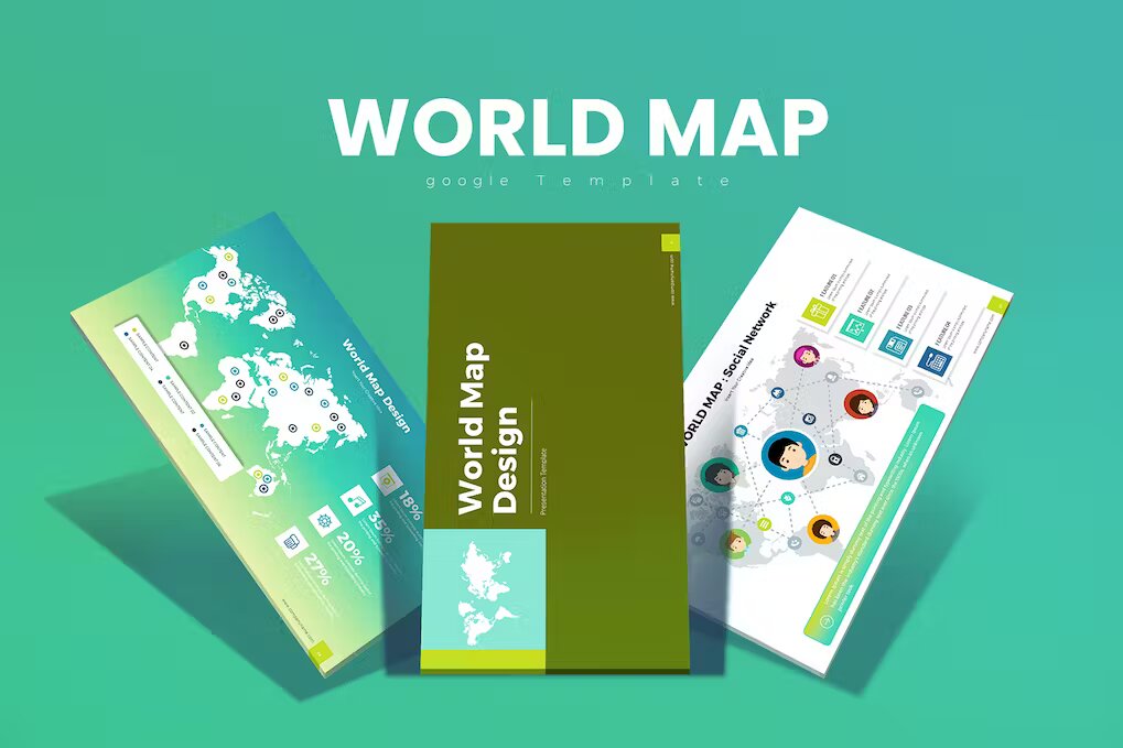 World Map Google Slides Template Free Download