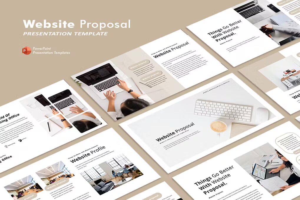Website Proposal PowerPoint Template 2DUSNUX Template Free Download