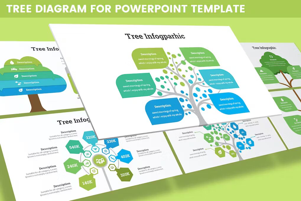Tree Diagram for PowerPoint Template (D4PHWHL) Template Free Download