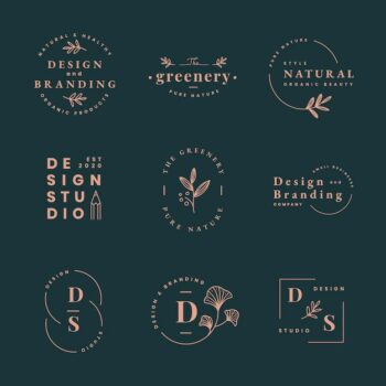 Free Vector | Aesthetic fashion logo, business template for branding design vector set