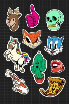 Free Vector | Colorful cute sticker collection  vector