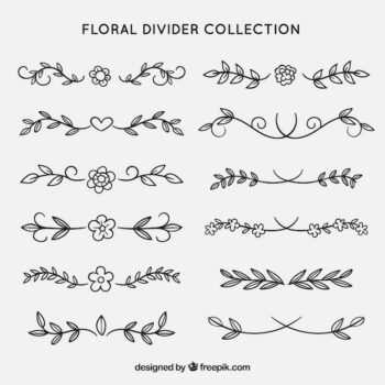 Free Vector | Dividers collection with floral ornaments