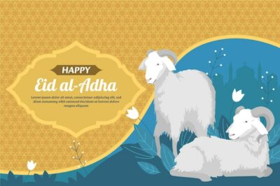 Free Vector | Flat background for islamic eid al-adha celebration