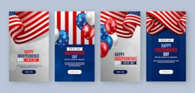 Free Vector | Gradient 4th of july celebration instagram stories
