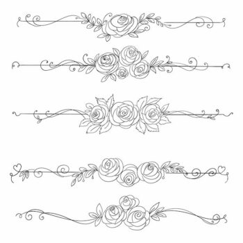 Free Vector | Hand draw floral elegant patterns line sketch design