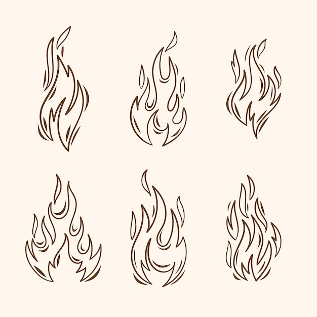 Free Vector | Hand drawn fire outline illustration