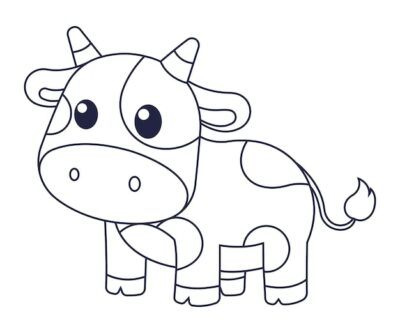 Free Vector | Hand drawn flat design cow outline