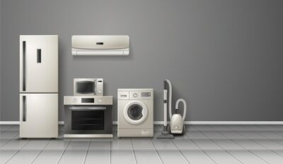 Free Vector | Household appliances realistic composition
