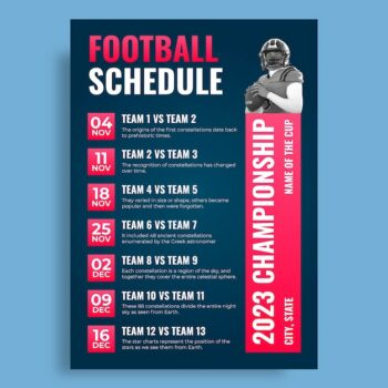 Free Vector | Professional gradient live american football schedule template