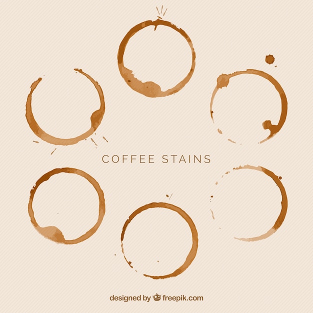 Free Vector | Realistic coffee cup stain collection