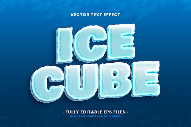 Free Vector | Realistic ice text effect