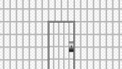 Free Vector | Realistic metal prison bars with jail door