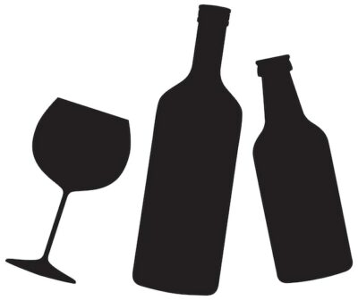 Free Vector | Silhouette alcohol bottles isolated