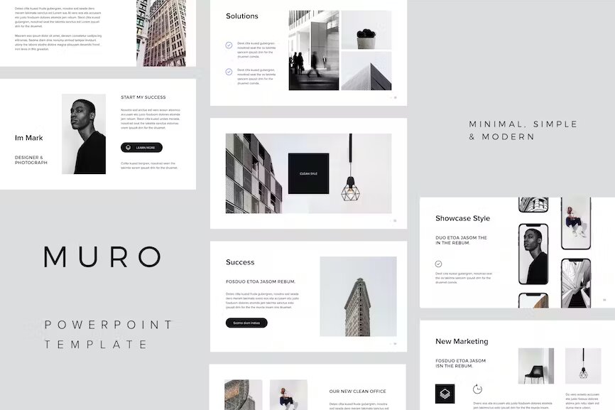 Muro PowerPoint Minimal Template Template Free Download