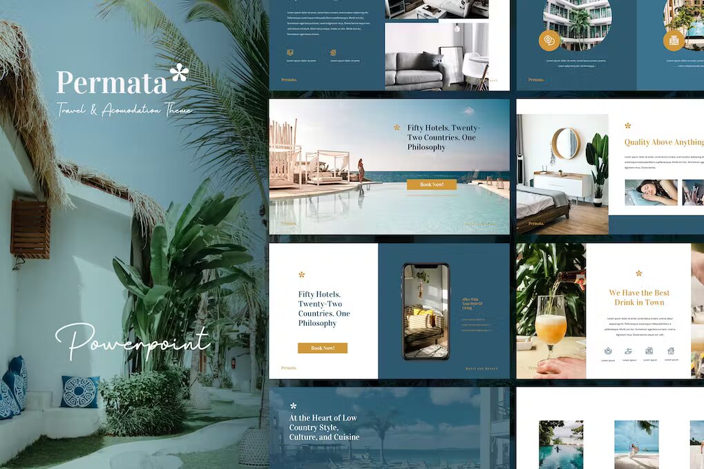 Permata Trip Hospitality Powerpoint Template Template Free Download