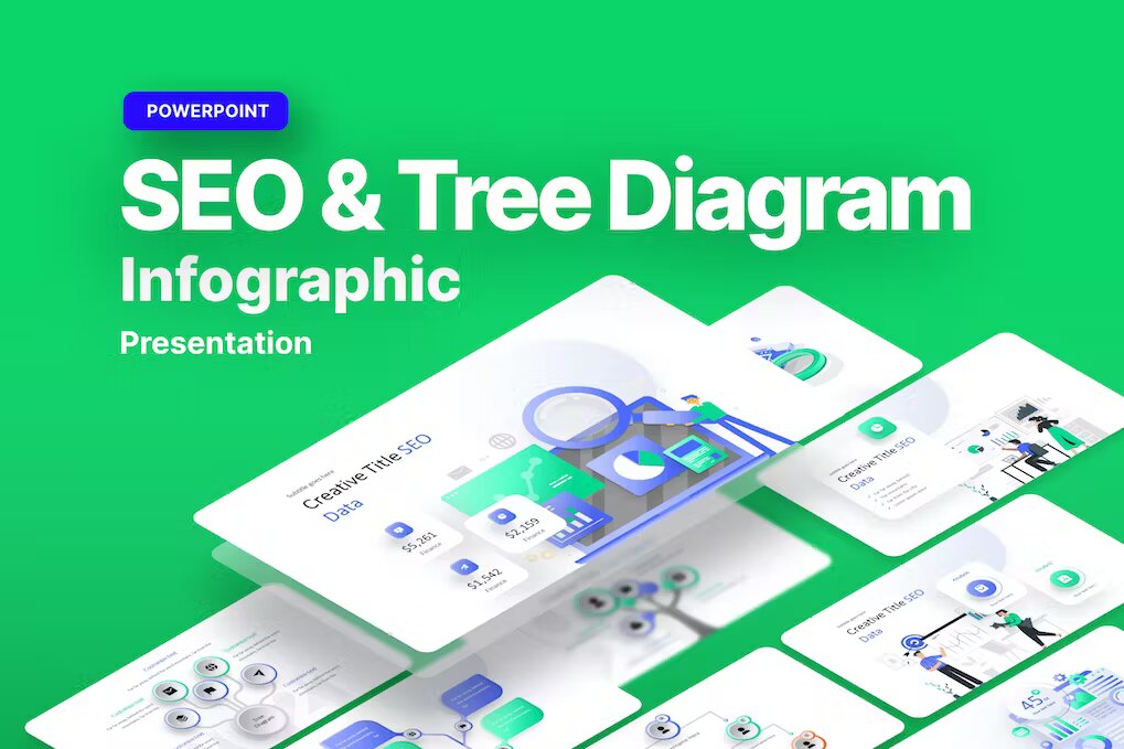 SEO Tree Diagram Infographic PowerPoint Template (U7J9BDT) Template Free Download