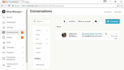 How to Access Etsy Convos - dummies