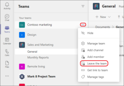 Leave a team in Microsoft Teams - Microsoft Support