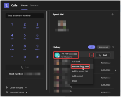 Remove Call History from Teams Calls – One Minute Office Magic