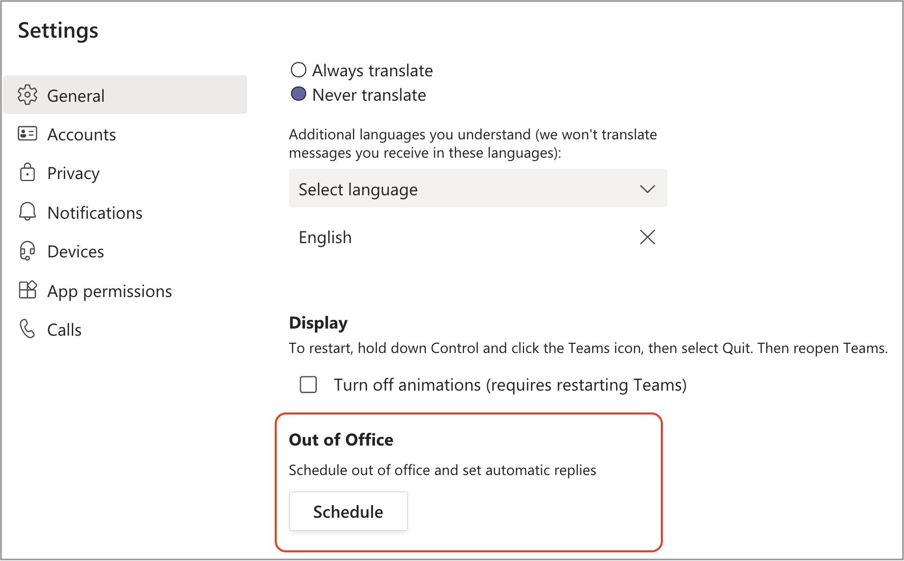Schedule an out of office status in Microsoft Teams - Microsoft Support