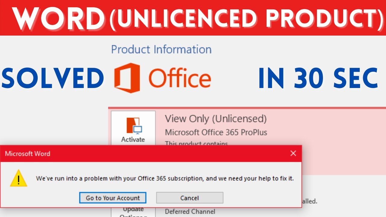 Unlicensed Product | Word (Unlicensed Product) | How to fix unlicensed product in word | Solved - YouTube