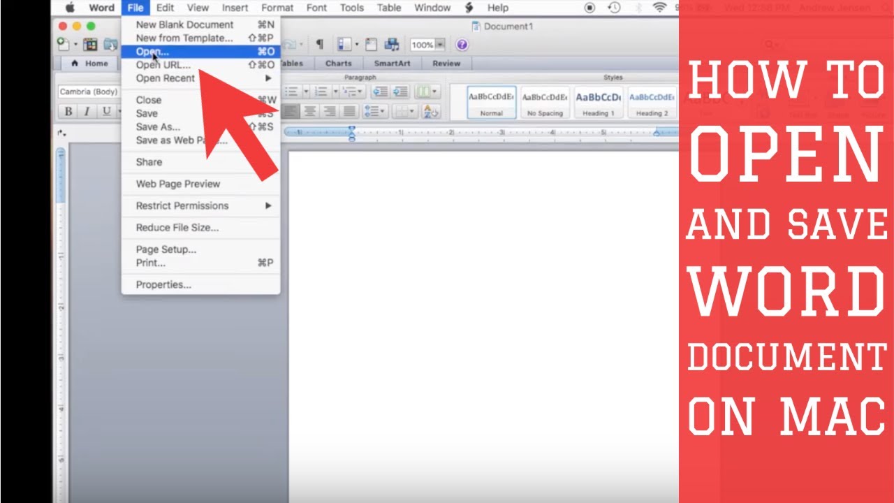 How to Open and Save Word Document on Mac 2020 - YouTube