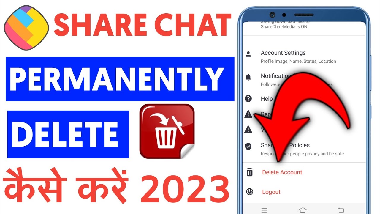 sharechat account delete permanently how to delete sharechat account
