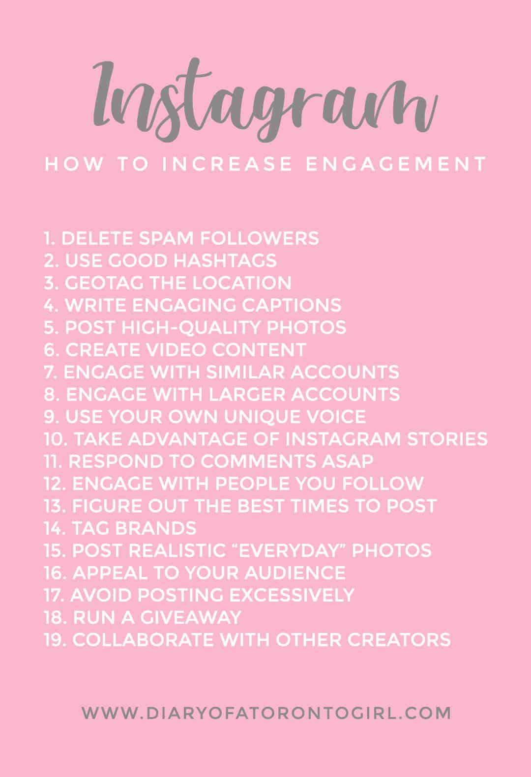 19 Tips on Increasing Instagram Engagement Diary of a Toronto Girl