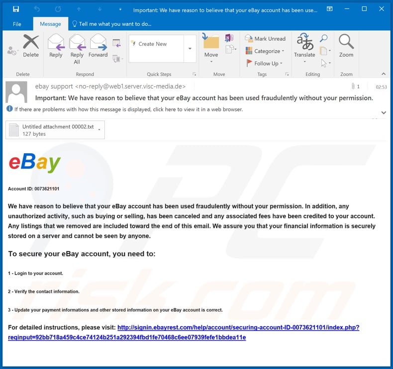 eBay Email Scam Removal and recovery steps updated