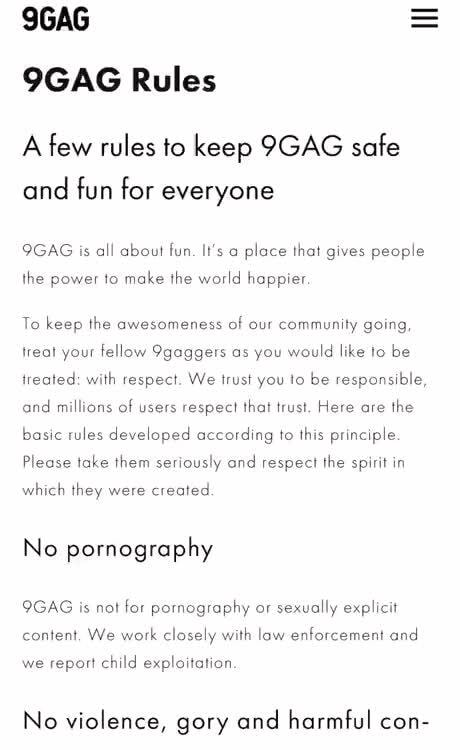 9GAG 9GAG Rules A few rules to keep 9GAG safe and fun for everyone 9GAG