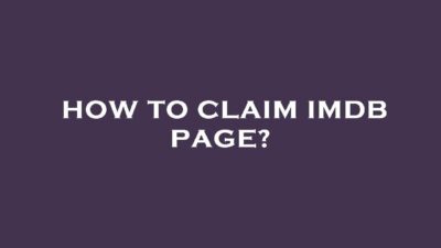 How to claim imdb page YouTube