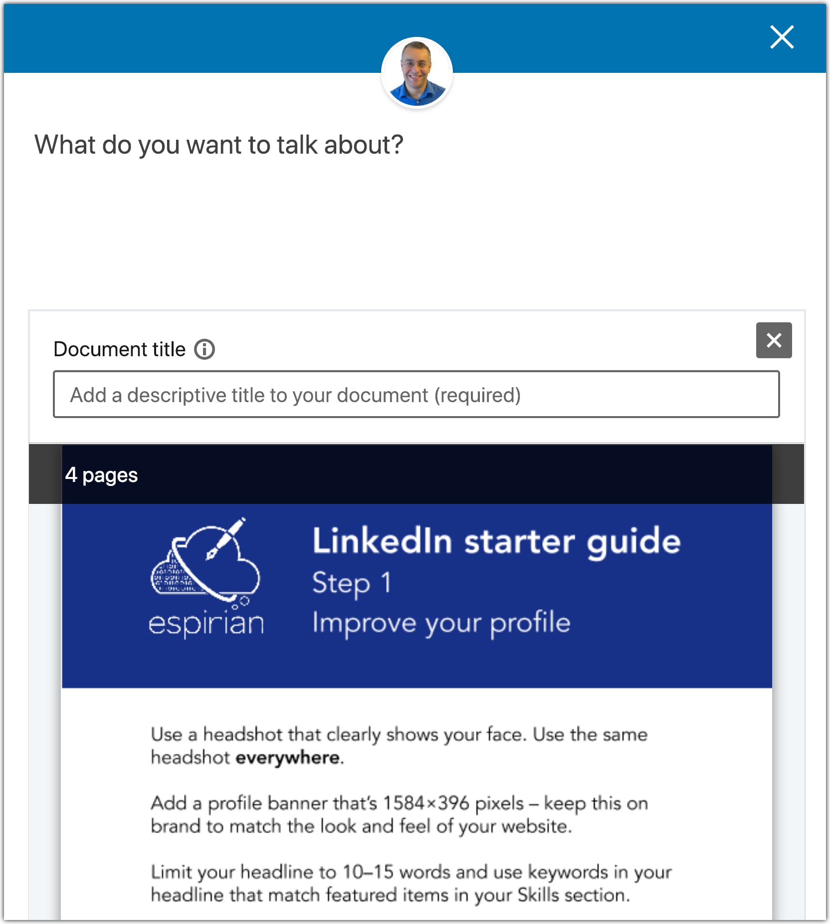 How to post documents on LinkedIn