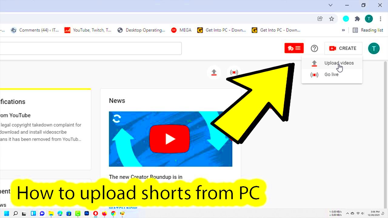 How to upload shorts video on youtube from PC  YouTube