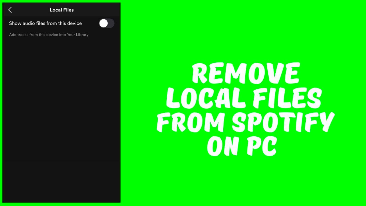 How to Remove Local Files From Spotify PC  YouTube