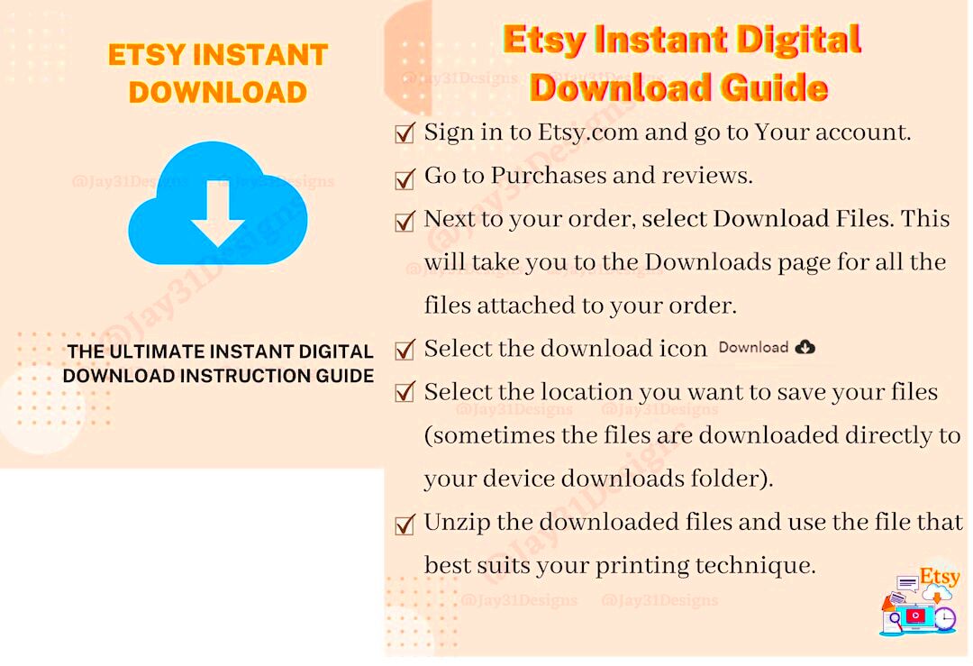 How to Download Etsy Digital File Etsy Instant Digital Download  Etsy