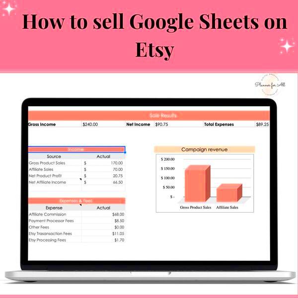 How to sell Google Sheets on Etsy  Planner For All PLR