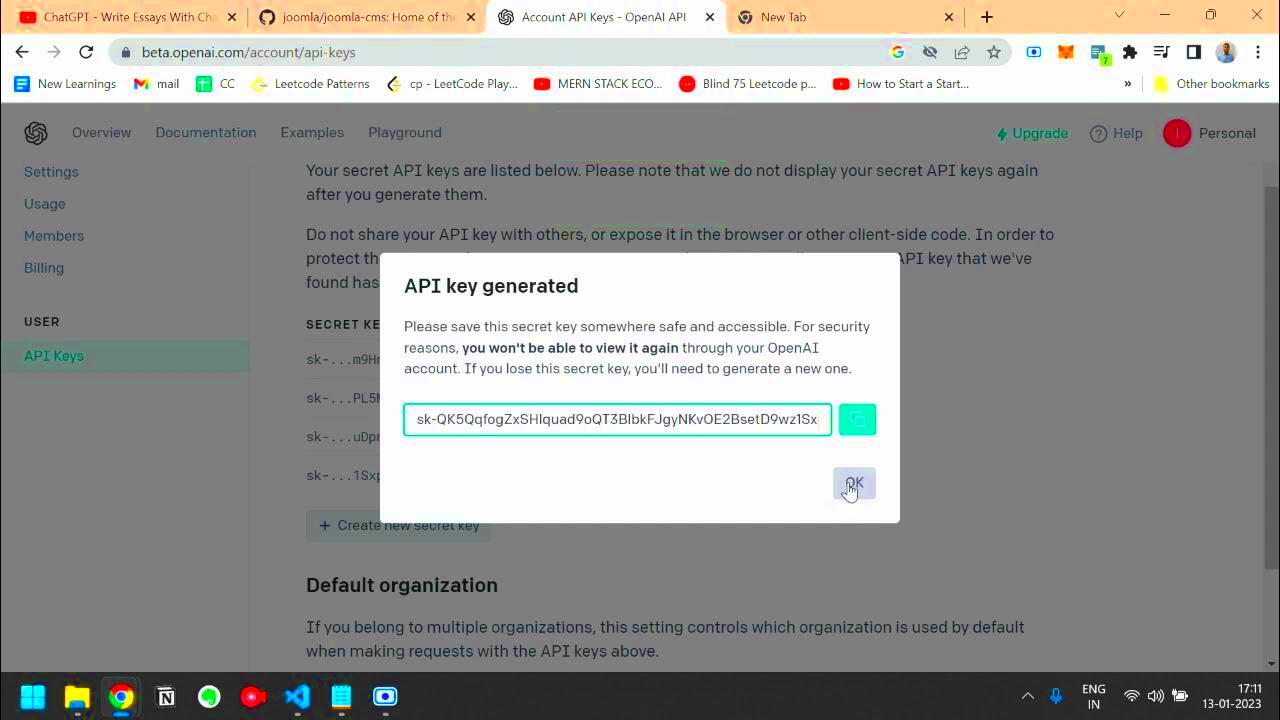 How to Generate an API Key for ChatGPT  Step by step process  YouTube