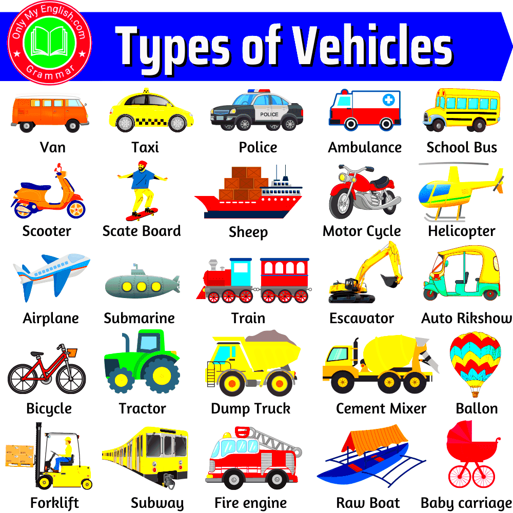 50 Types of Vehicles with Name and Pictures  Onlymyenglishcom